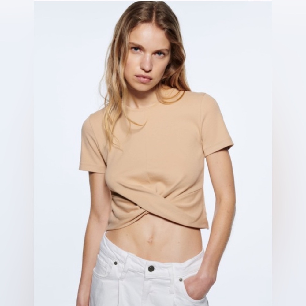 ZARA Knotted Hem Top